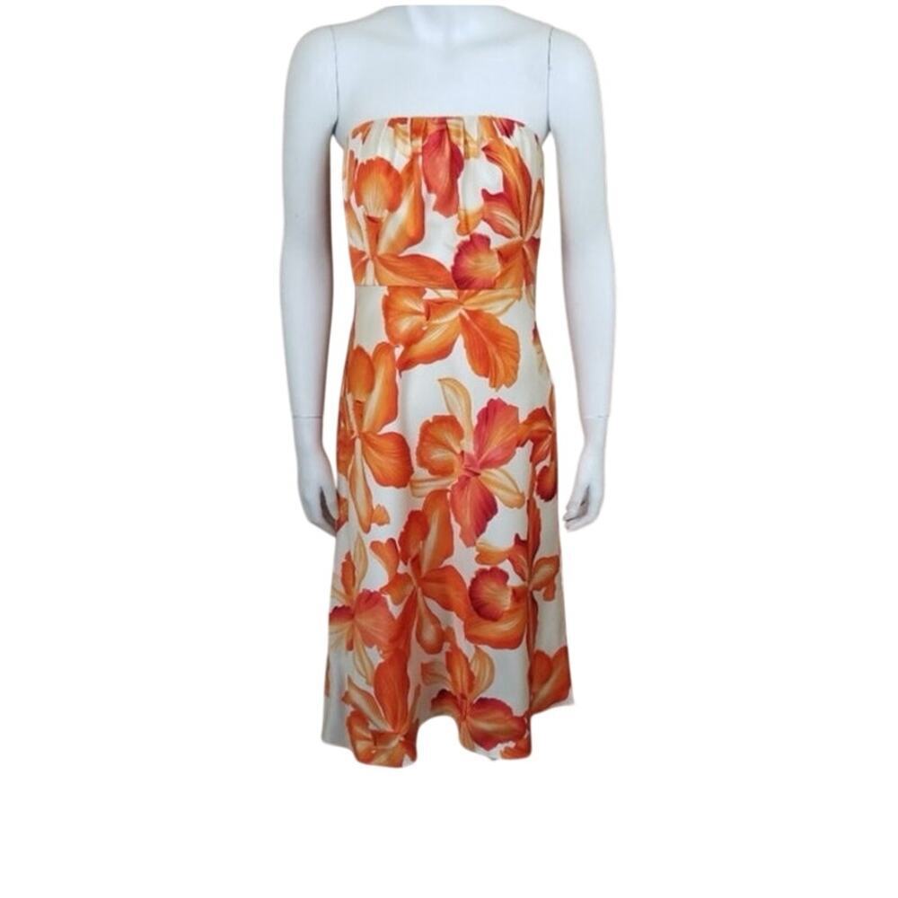 Banana republic, silk  strapless , floral dress sz. 6